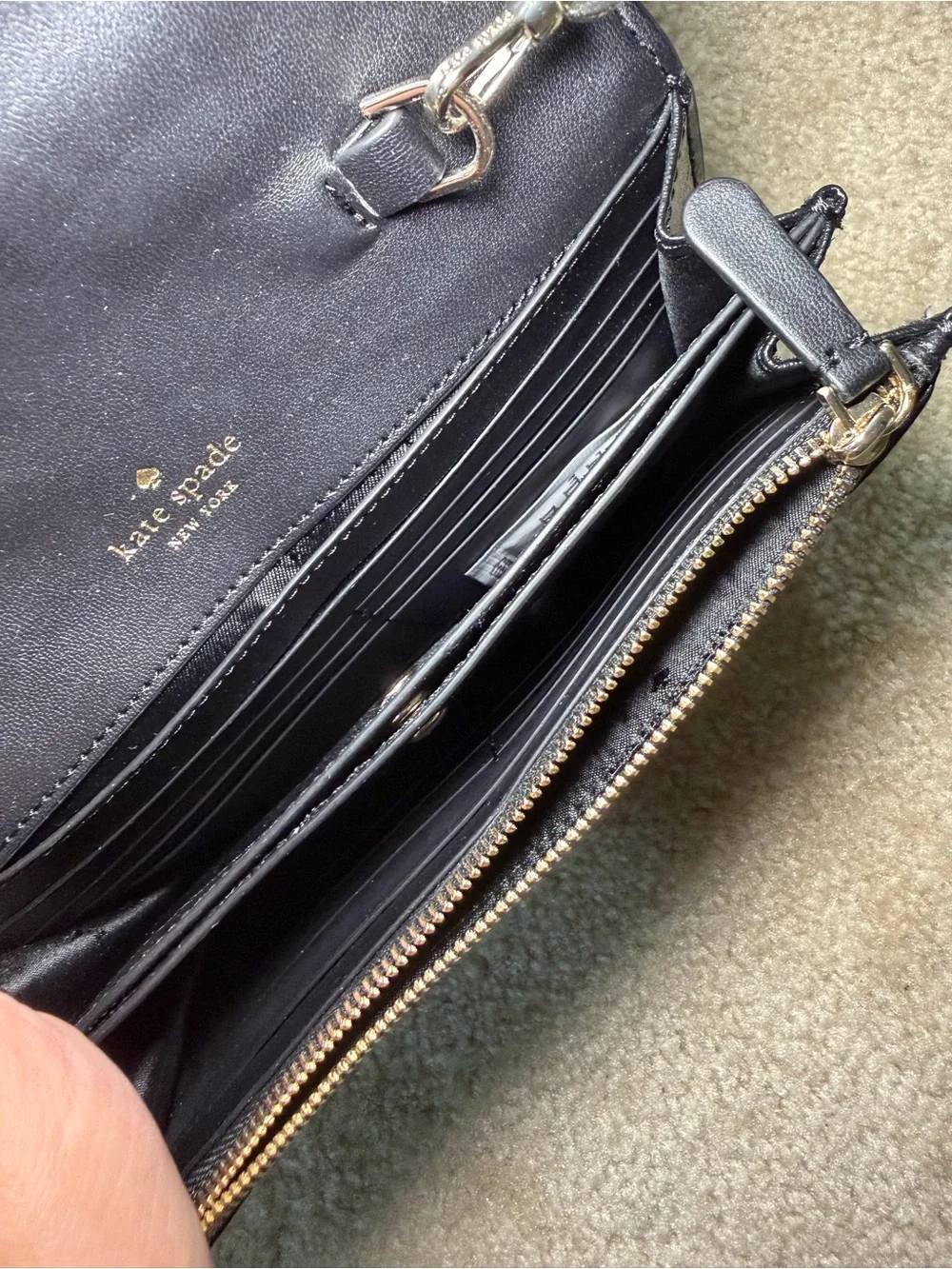 Kate Spade New York Kerri Wallet Crossbody Convertible Purse Black Leather Bag